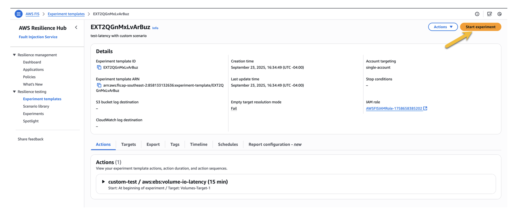 Start custom experiment